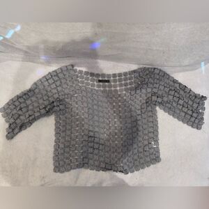 HESPERUS size small women floral design shirt silver gray